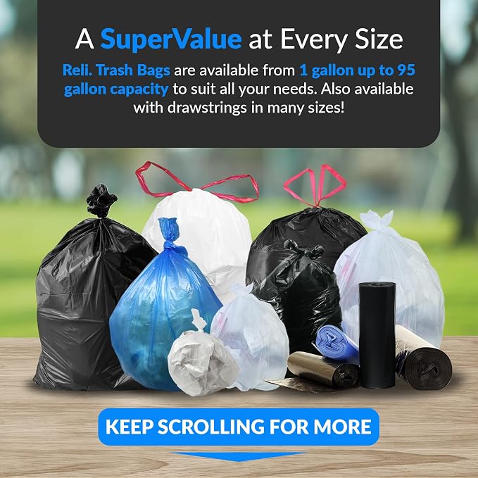 Reli. 55-60 Gallon Trash Bags Heavy Duty | 150 Count | 50-60 Gallon | Large - Image 6
