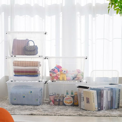 Citylife 82 QT Clear Plastic Storage Bins - Image 5