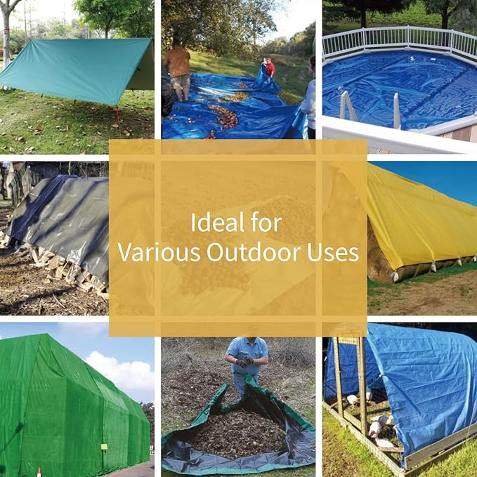 GUARD SHIELD Tarp Green 10x10 Feet Multi Purpose Waterproof Poly Tarp Cover 5mil (2-Pack)