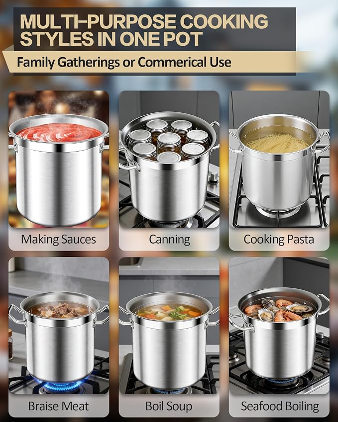 STOCKPOT 50 Quart Stainless Steel Stock Pot - Image 7