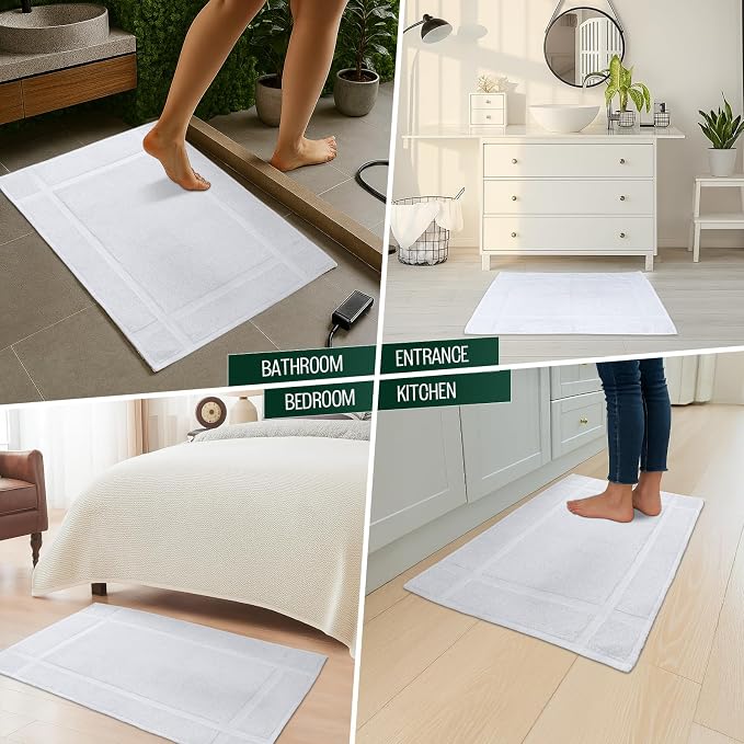 Pearl Linens Pack of 12 100% Cotton Bath Mat 20x30 inches, Soft & Absorbent - Image 7