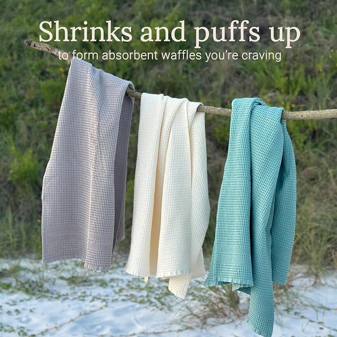 GILDEN TREE Waffle Towels for Bathroom, 100% Cotton Quick Dry Towel, Waffle - Image 3