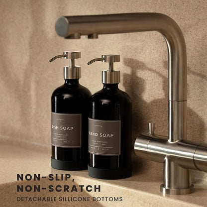 Hand and Dish Soap Dispenser for Kitchen and Bathroom, Stainless Steel Pumps - Image 2