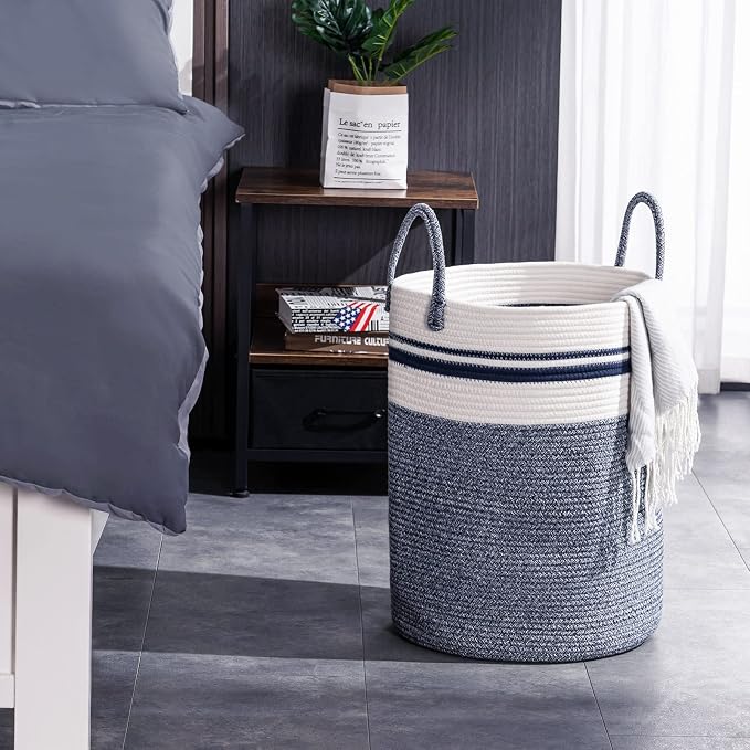 Woven Rope Laundry Hamper Basket by YOUDENOVA, 58L Tall Luandry Basket - Image 8