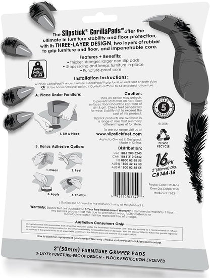 GorillaPads Non Slip Furniture Pads/Floor Grippers 2 Inch Round Floor Protectors - Image 6