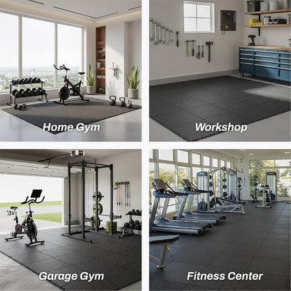 AIRHOP 0.56in Thick 48 Sq Ft Exercise Equipment Mats, 12 Tiles Upgraded Rubber - Image 7