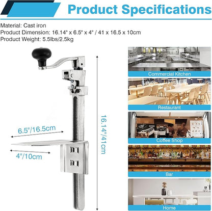 IRONWALLS Commercial Can Opener, 16” /41cm Heavy Duty Tabletop Manual Can Opener - Image 2