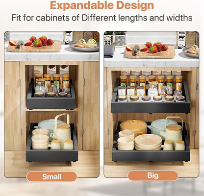 2 Pack Pull out Cabinet Organizer, Width Depth, - Image 8