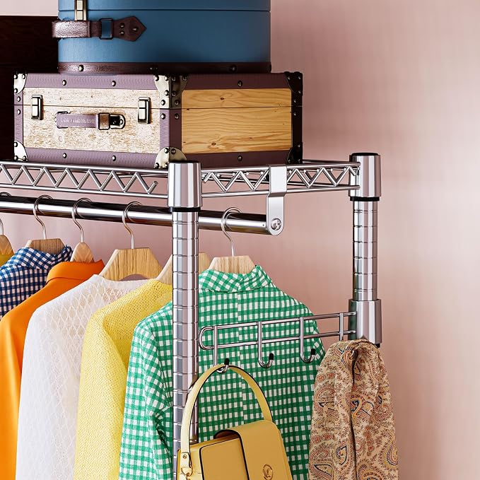 IZEUK 3 Tier Heavy Duty Rolling Garment Rack Wire Clothes Rack - Image 6
