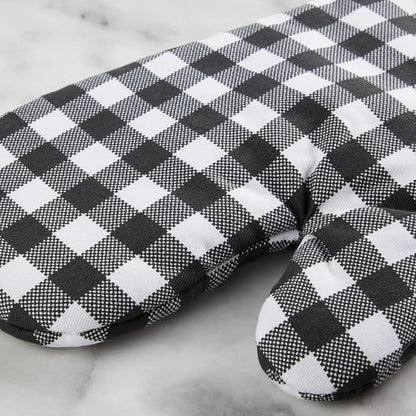 KITCHENAID Gingham Oven Mitt 2-Pack Set, Matte Black - Image 4