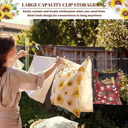 Christmas Theme Handy Clothespin Bags Maple Leaf Space-Saving Clothespin - Image 6