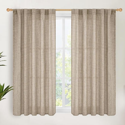 YoungsTex Dark Oatmeal Linen Curtains 45 Inch Length by YoungsTex