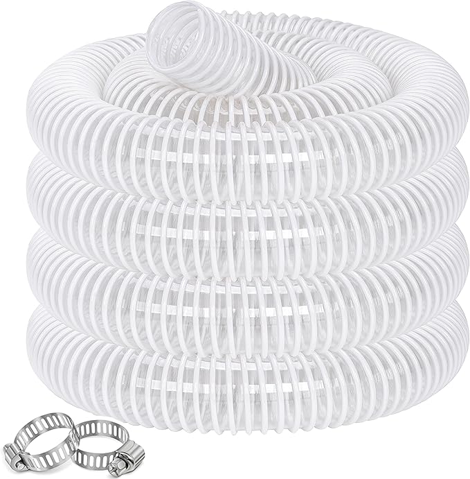 Dust Collection Hose 2-1/2 in × 20 ft Heavy Duty Clear Flexible PVC Reinforced by ZY-hosetube
