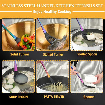 Kitchen Utensils Set, Large Non-stick Silicone Cooking Utensils Set 6 Pcs - Image 3
