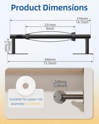 RUACQ Paper Towel Holder Under Cabinet, One Hand Tearing Paper Towel Holder - Image 6