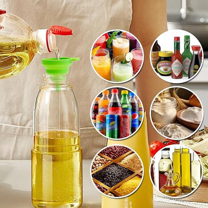 Kitchen Funnel Set of 6, Food Grade Foldable Small and Large Funnel Colorful - Image 7