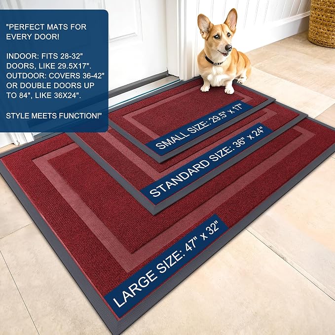 OLANLY Front Door Mat Indoor Outdoor Entrance, Waterproof All-Season, - Image 3