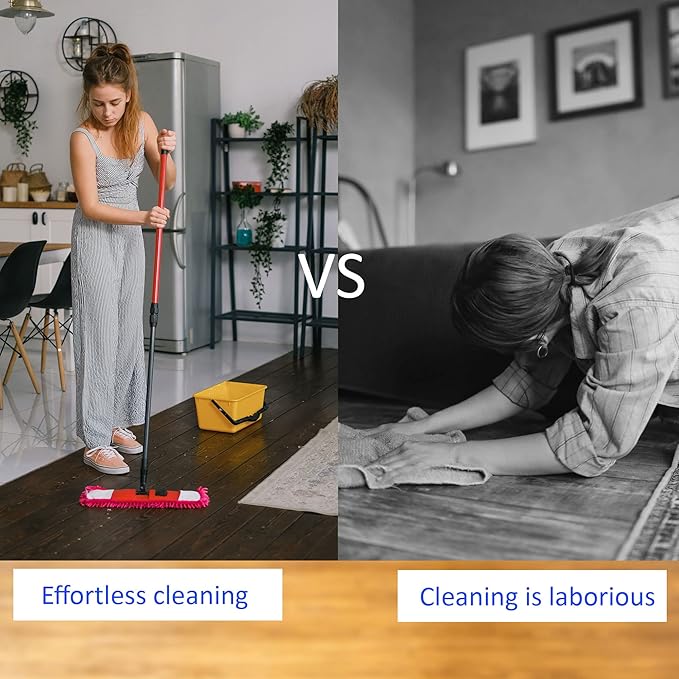 1 Pair Washable Cleaning Shoes Cover - Floor Cleaning Dust, Chenille Microfiber Duster Mop Slippers, Apply to House Office Room (Orange)