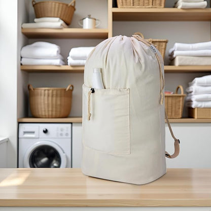 Laundry Bag Backpack, Canvas Laundry Bag - Image 8