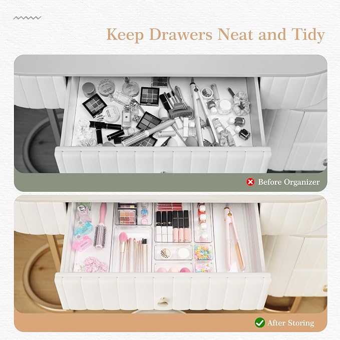 Criusia Drawer Organizer, 12 Pack Clear Plastic Kitchen Drawer Organizers Set - Image 2