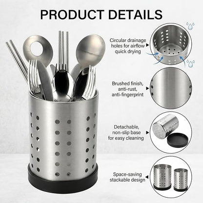 TOPZEA Set of 4 Kitchen Utensil Holder, Stainless Steel Cooking Utensil - Image 3