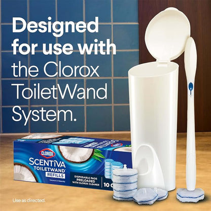 CLOROX Scentiva ToiletWand Toilet Cleaner Refills, Toilet brush, Coconut and - Image 7