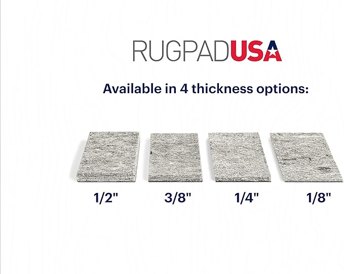 RUGPADUSA - Dual Surface - 4'x6' - 3/8" Thick - Felt + Rubber - Enhanced Non-Slip Rug Pad - Adds Comfort and Protection - for Hard Surface Floors