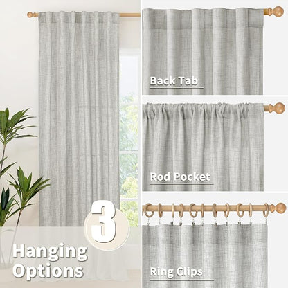 YoungsTex Linen Curtains 63 Inch Length - Image 6