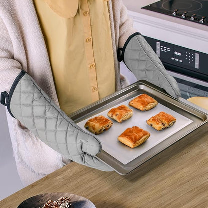 ARCLIBER Oven Mitts 1 Pair of Quilted Lining, Heat Resistant Kitchen Gloves - Image 4