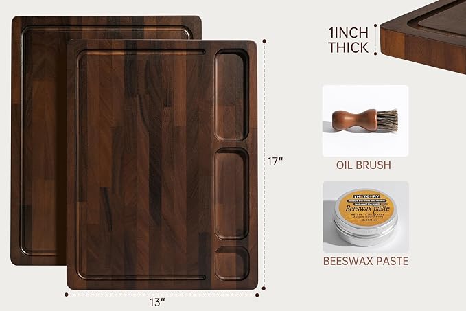 THETCHRY Walnut Cutting Boards For Kitchen, End Grain Wooden Cutting Board - Image 5