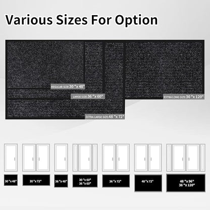 Front Door Mat Indoor Outdoor Entrance, TPR Backing Non-Slip Doormats, Low - Image 7