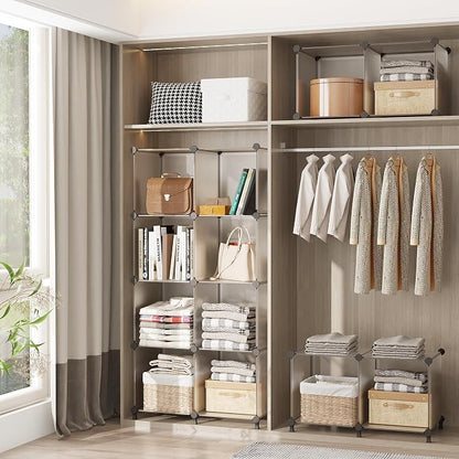 AWTATOS Closet Organizer 6 Cube Closet Storage Shelves DIY Stackable Clothes - Image 4
