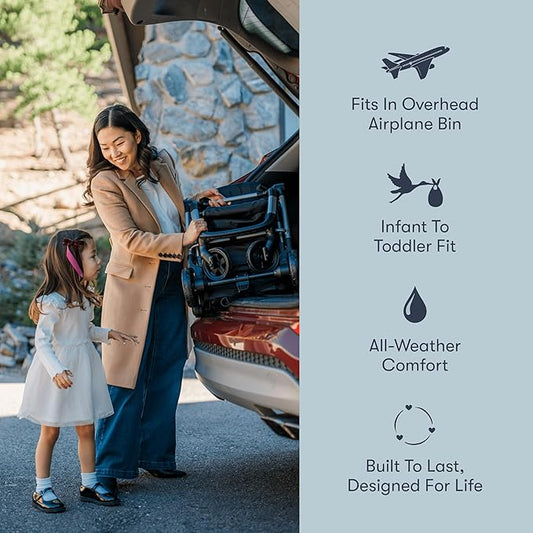 Colugo Compact Stroller - One Hand Fold Lightweight, Travel, Toddler, Airplane, Foldable Stroller with Rain Cover, Backpack and Cup Holder (Olive)