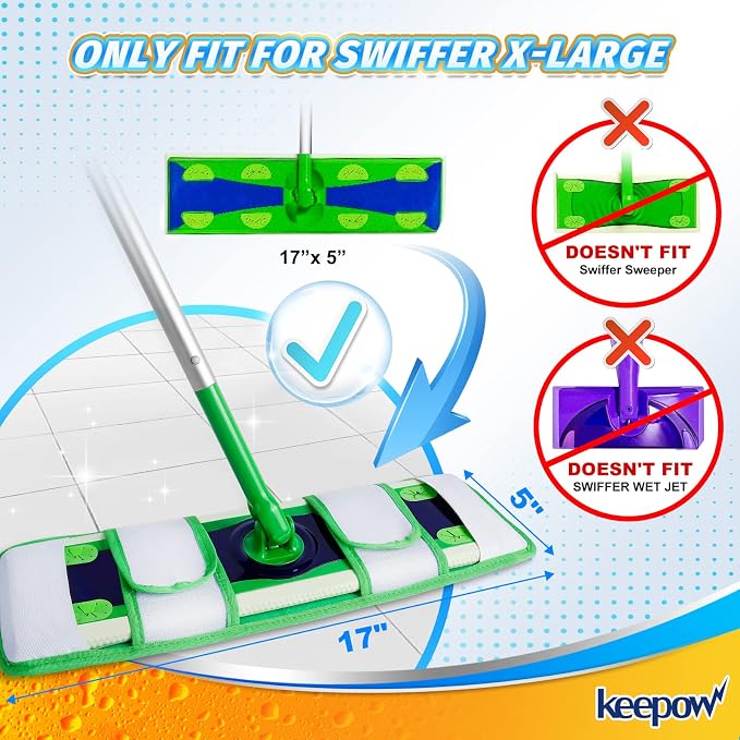 KEEPOW XL Wet Pads Refills for Swiffer XL, Wet Mopping Cloths for Swiffer XL Mop - Image 2