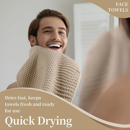 Microfiber Waffle Face Towels, 2 Pieces, Fast Drying, Lint Free - Image 5