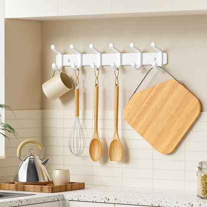 Coat Rack Wall Mounted Heavy-Duty: Metal Coat Hanger 6 Hooks - Image 6