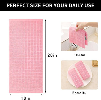 Homaxy 100% Cotton Terry Kitchen Towels, Checkered Designed, Soft and Super - Image 5