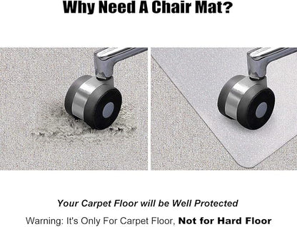 Kuyal Desk Chair Mat for Carpet, Office and Home, Easy Glide, Protects Floors - Image 4