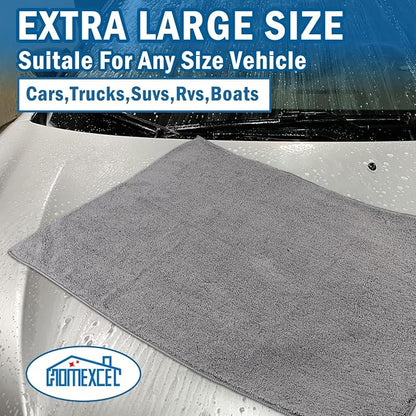 HOMEXCEL Professional Large Microfiber Car Drying Towels 4 Pack, Lint Free - Image 5