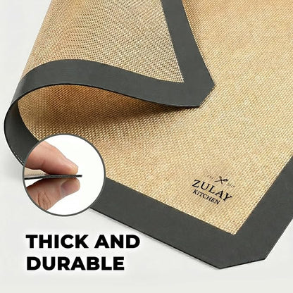 Zulay Kitchen Silicone Baking Mat Set – 2-Pack 16.5″ × 11.6″ Reusable Non-Stick - Image 6