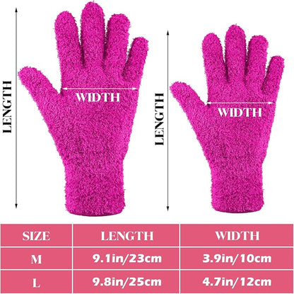 Bencailor 4 Pairs Microfiber Dusting Gloves Washable Reusable Cleaning Gloves - Image 3