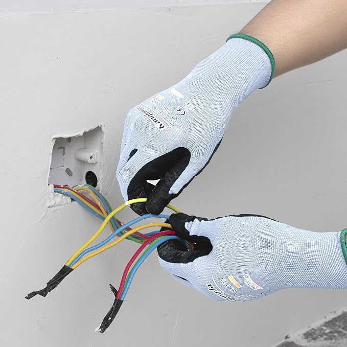 3-Paris XL Work Gloves for Men and Women, Nitrile Coated Safety Protective - Image 3