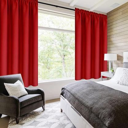 DWCN Christmas Red Blackout Curtains - Image 2