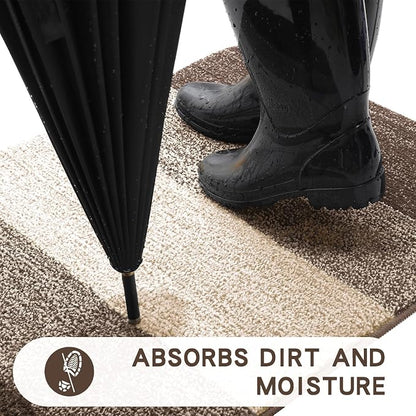 Kitinjoy Indoor Outdoor Door Mat, 48x32 Non-Slip Absorbent Dirt Trapper - Image 2