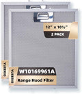 W10169961A 5 Layer Aluminum Mesh Range Hood Filter Replacement 12" x 10.5" for Whirlpool Vent Hood Filter Oven Overhead Exhaust Fan 2 pack