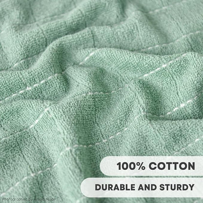 Artoid Mode Checkered Designed Cotton Light Green Terry Kitchen Dish Towels - Image 3