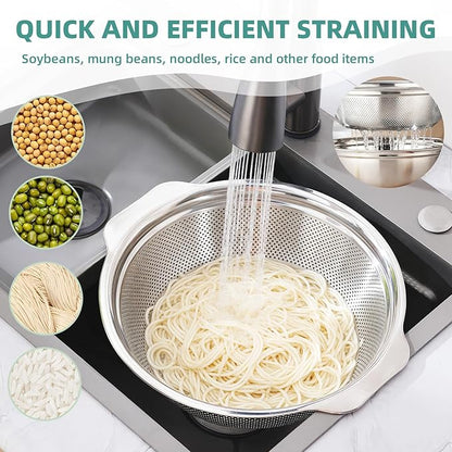 Stainless Steel Colander for Kitchen 2-Quart, Strainer Microporous - Image 4