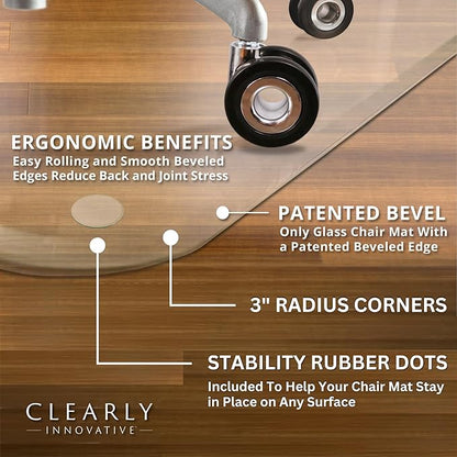 Exclusive Patented Beveled Edge Glass Chair Mat - Image 3