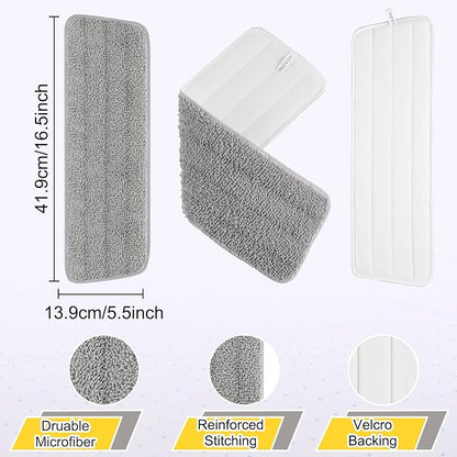 8 Pack 16.5 inch Reusable Mop Pads Microfiber Spray Mop Replacement Heads - Image 3