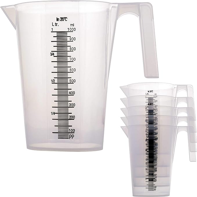 TCP Global 1 Liter Plastic Graduated Measuring and Mixing Pitcher by TCPGlobal